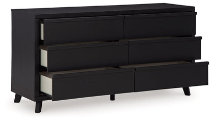 Danziar - Six Drawer Dresser - Black by Ashley – view 4