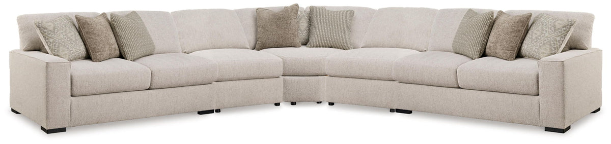 Ballyton - 5-Piece Sectional - Sand – Stationary Sectionals