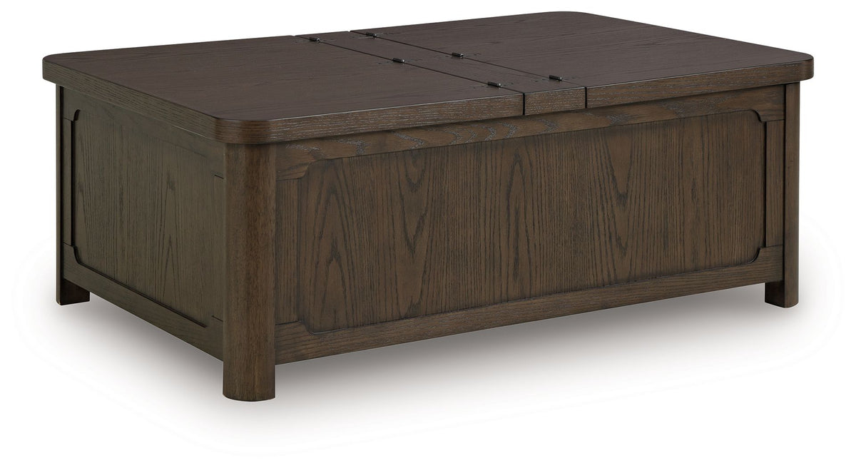 Breckington - Cocktail Table With Storage - Dark Brown by Ashley – Cocktail Tables