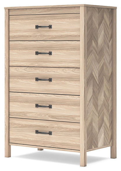 Battelle - Five Drawer Chest - Tan by Ashley – view 4