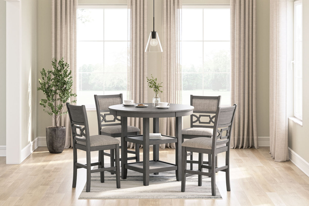 Wrenning - Drm Counter Table Set (Set of 5) - Gray by Ashley – view 3