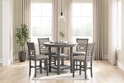 Wrenning - Drm Counter Table Set (Set of 5) - Gray by Ashley – view 3