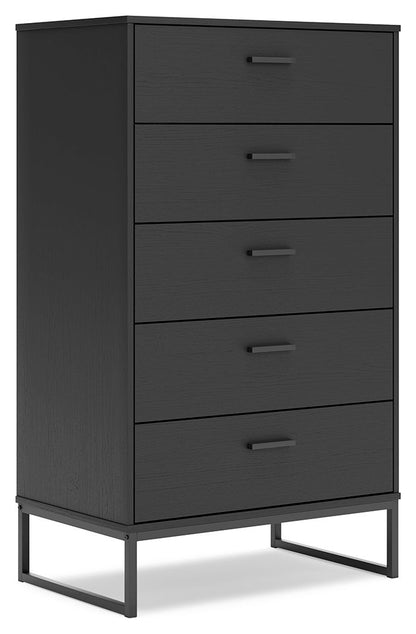 Socalle - Five Drawer Chest - Black by Ashley – Accent Chests