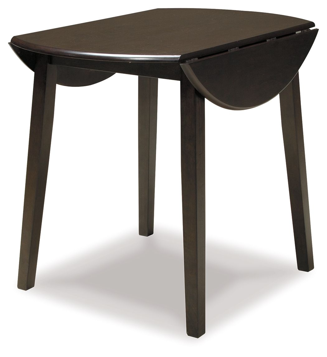 Hammis - Round DRM Drop Leaf Table - Dark Brown by Ashley – Dining Tables