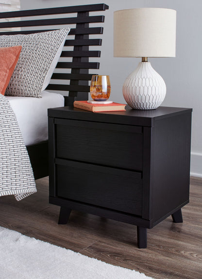 Danziar - Two Drawer Night Stand - Black by Ashley – view 4