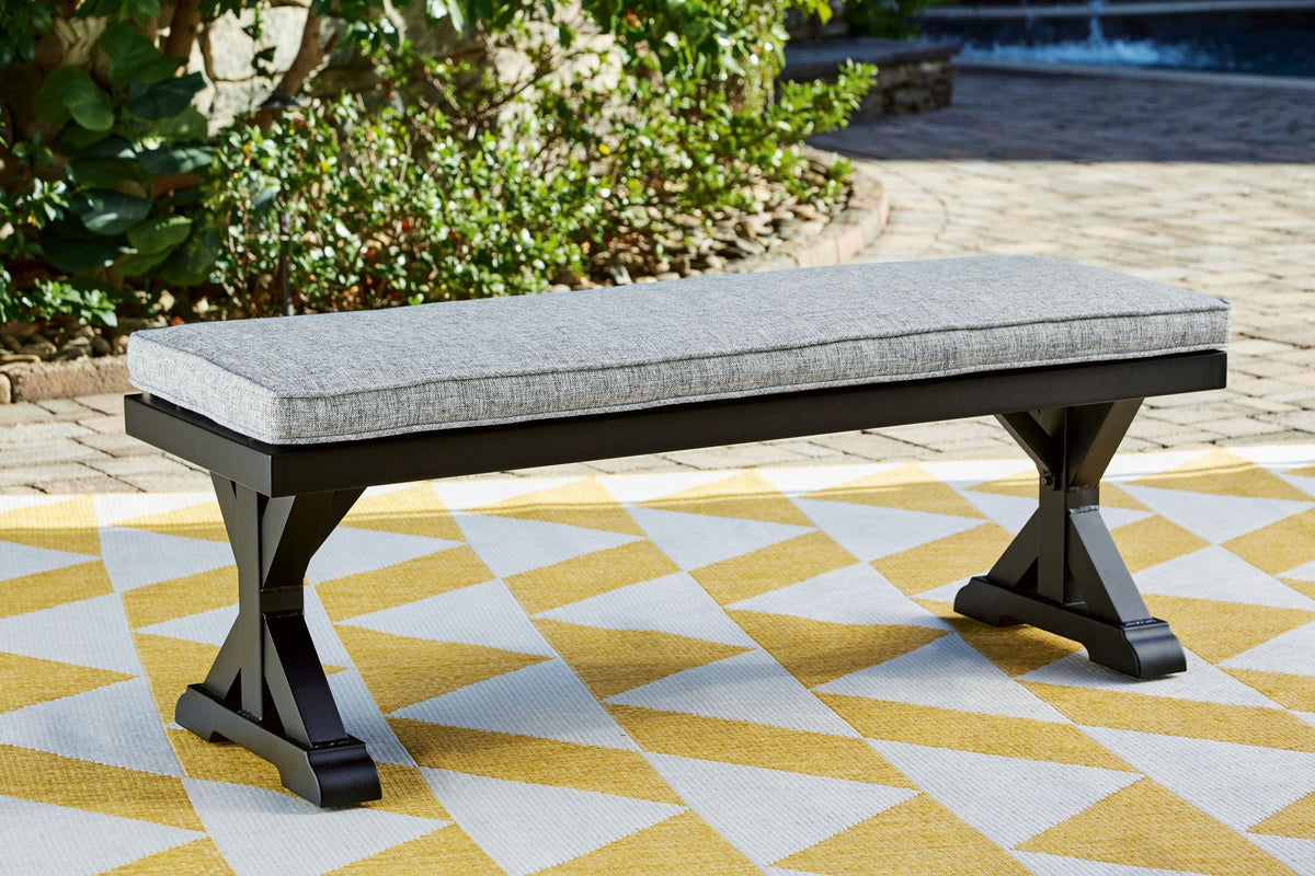 Beachcroft - Bench With Cushion - Black / Light Gray by Ashley – view 3