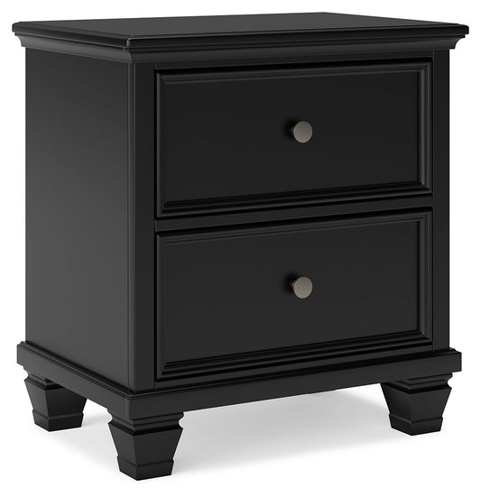 Lanolee - Two Drawer Nightstand - Black by Ashley – Accent Nightstands