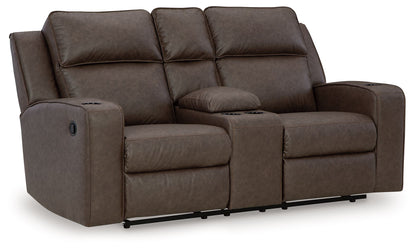 Lavenhorne - Double Reclining Loveseat With Console - Umber by Ashley – Reclining Loveseats