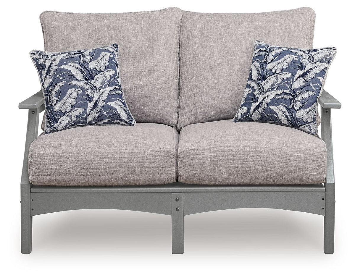 Cove Beach - Loveseat With Cushion - Gray by Ashley – view 3