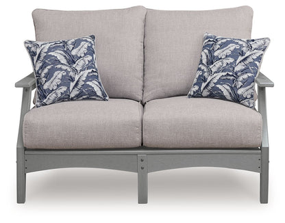 Cove Beach - Loveseat With Cushion - Gray by Ashley – view 3