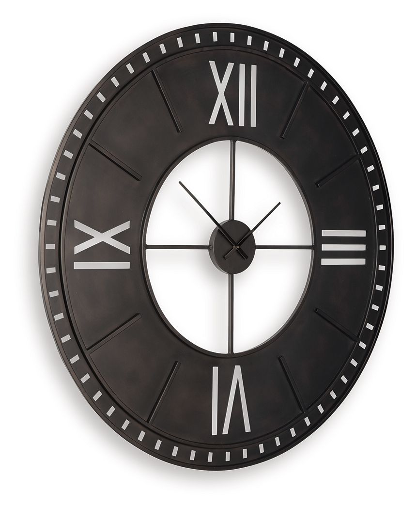 Lytle - Wall Clock - Antique Brown by Ashley – view 4