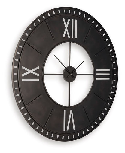 Lytle - Wall Clock - Antique Brown by Ashley – view 4