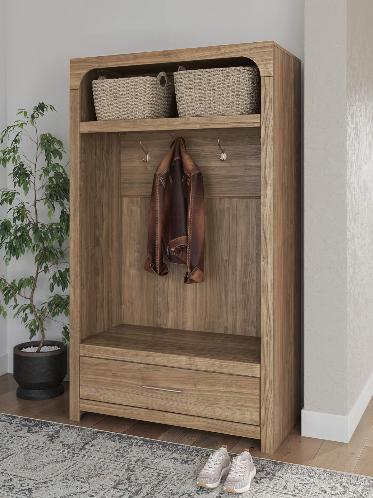 Dovander - Hall Tree With Storage Bench - Brown by Ashley – view 4