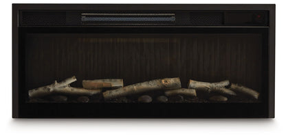 Entertainment Accessories - Fireplace Insert With Faux Birch Log Set - Black by Ashley – view 4