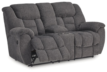 Foreside - Dbl Reclining Loveseat with Console - Charcoal by Ashley – view 3