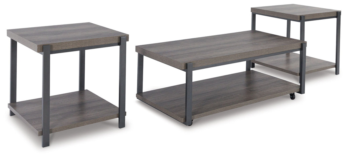 Wilmaden - Occasional Table Set (Set of 3) - Gray / Black by Ashley – Table Sets