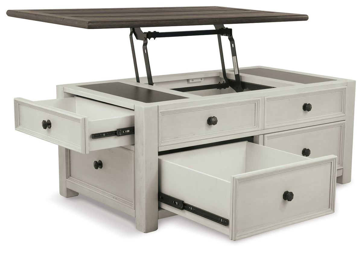 Bolanburg - Lift Top Cocktail Table - White / Brown / Beige by Ashley – view 4