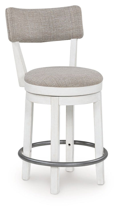 Robbinsdale - Upholstered Swivel Barstool (Set of 2) - Antique White by Ashley – view 4