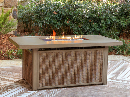Laguna Heights - Rectangular Fire Pit Table - Beige by Ashley – view 4