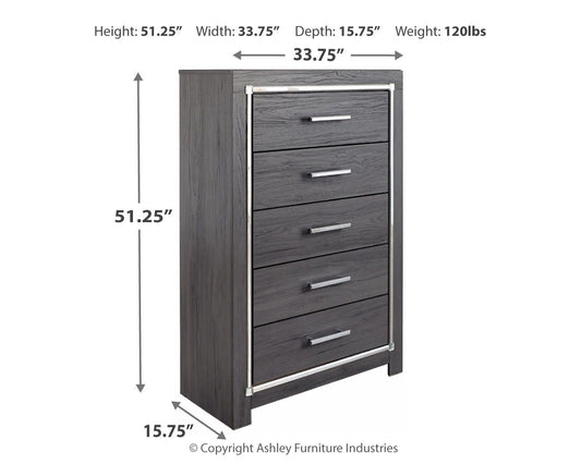 Lodanna - Five Drawer Chest - Gray by Ashley – view 2