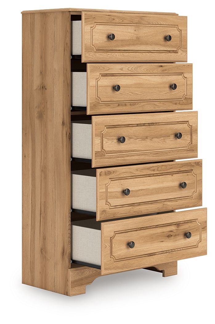 Aleaport - Five Drawer Chest - Warm Brown by Ashley – view 4