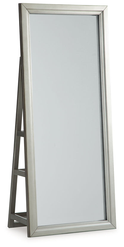 Evesen - Floor Standing Mirror With Storage - Champagne by Ashley – Floor Mirrors