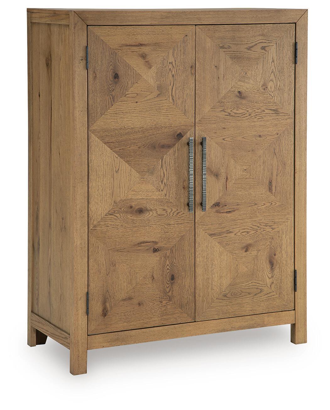 Clayburns - Bar Cabinet - Light Brown by Ashley – Wine Cabinets