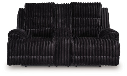 Rhine Falls - Double Reclining Power Loveseat With Console - Onyx by Ashley – view 4