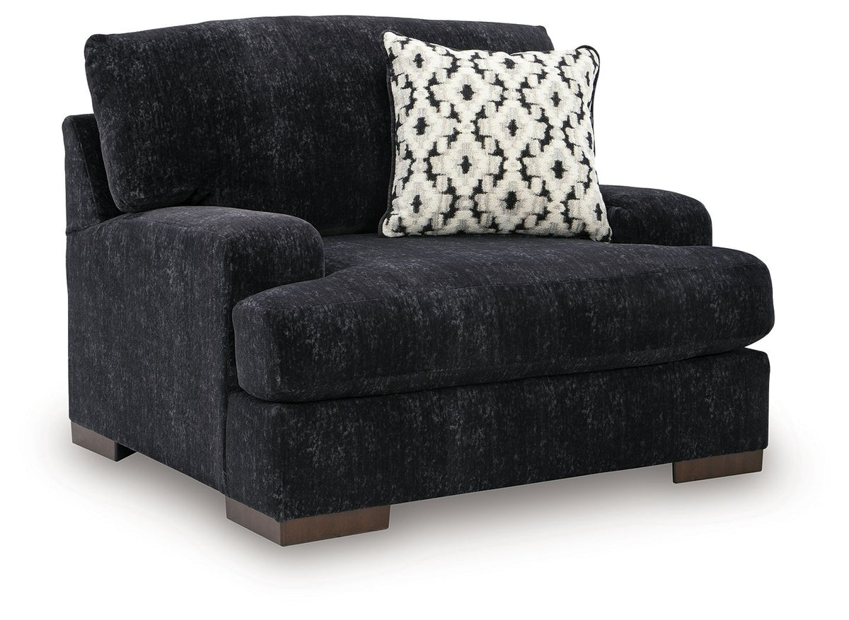 Whitmore Manor - Chair And A Half - Black Pearl – Arm Chairs