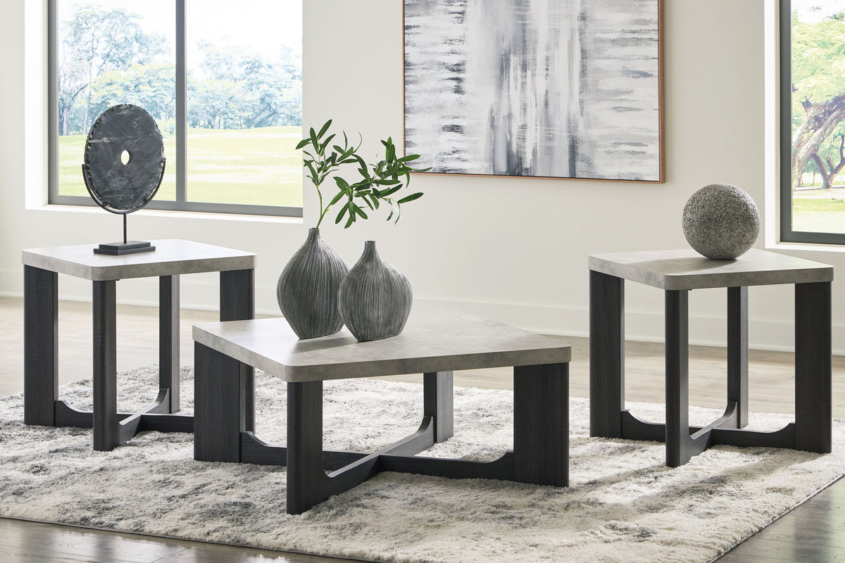 Sharstorm - Occasional Table Set (Set of 3) - Two-tone Gray by Ashley – view 3