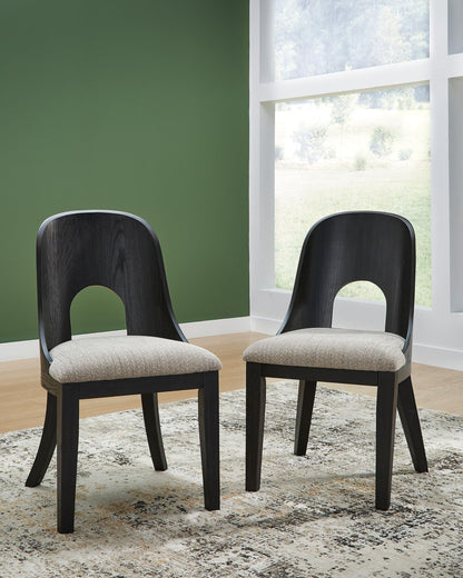 Rowanbeck - Dining Upholstered Side Chair (Set of 2) - Gray / Black by Ashley – view 4