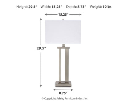 Aniela - Metal Table Lamp Set by Ashley – view 5