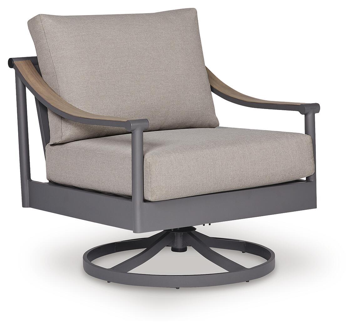 Ocean Beach - Swivel Lounge With Cushion - Gray by Ashley – Swivel Chairs