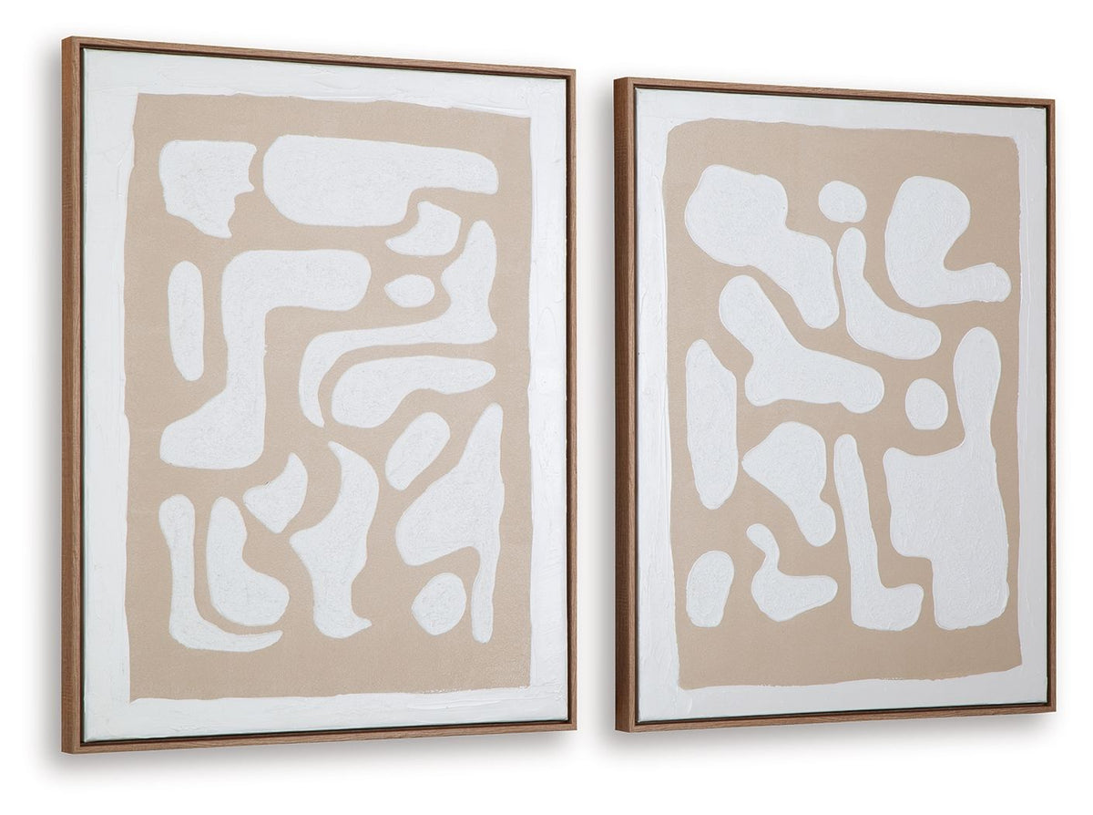 Waldett - Wall Art Set (Set of 2) - Beige / White by Ashley – view 4