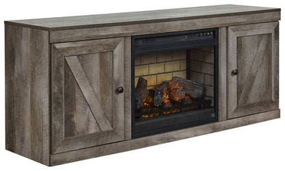 Wynnlow - TV Stand With Faux Firebrick Fireplace Insert - Gray by Ashley – view 3
