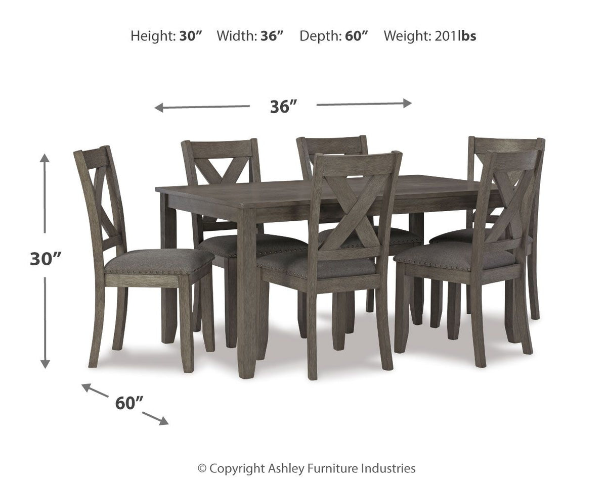 Caitbrook - RECT DRM Table Set (Set of 7) - Gray by Ashley – view 4