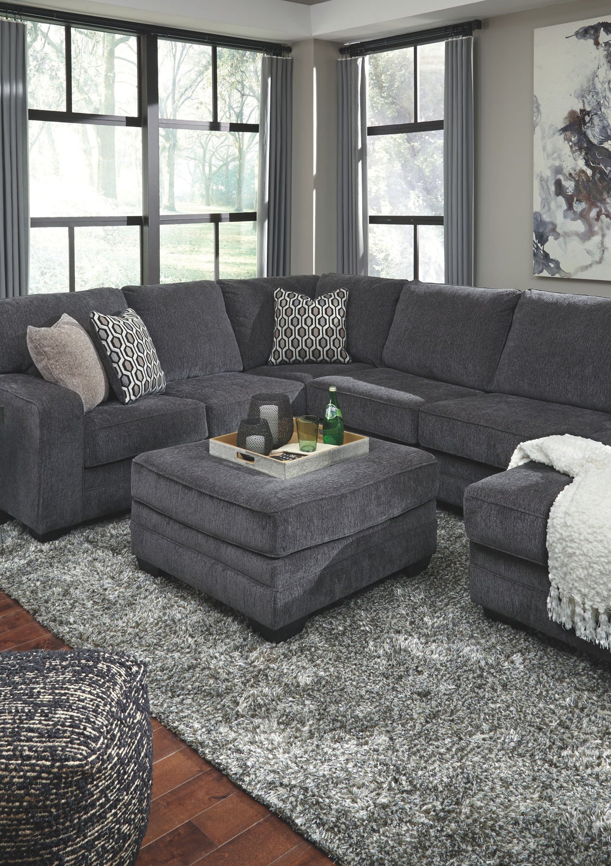 Tracling - Oversized Accent Ottoman - Slate – view 4