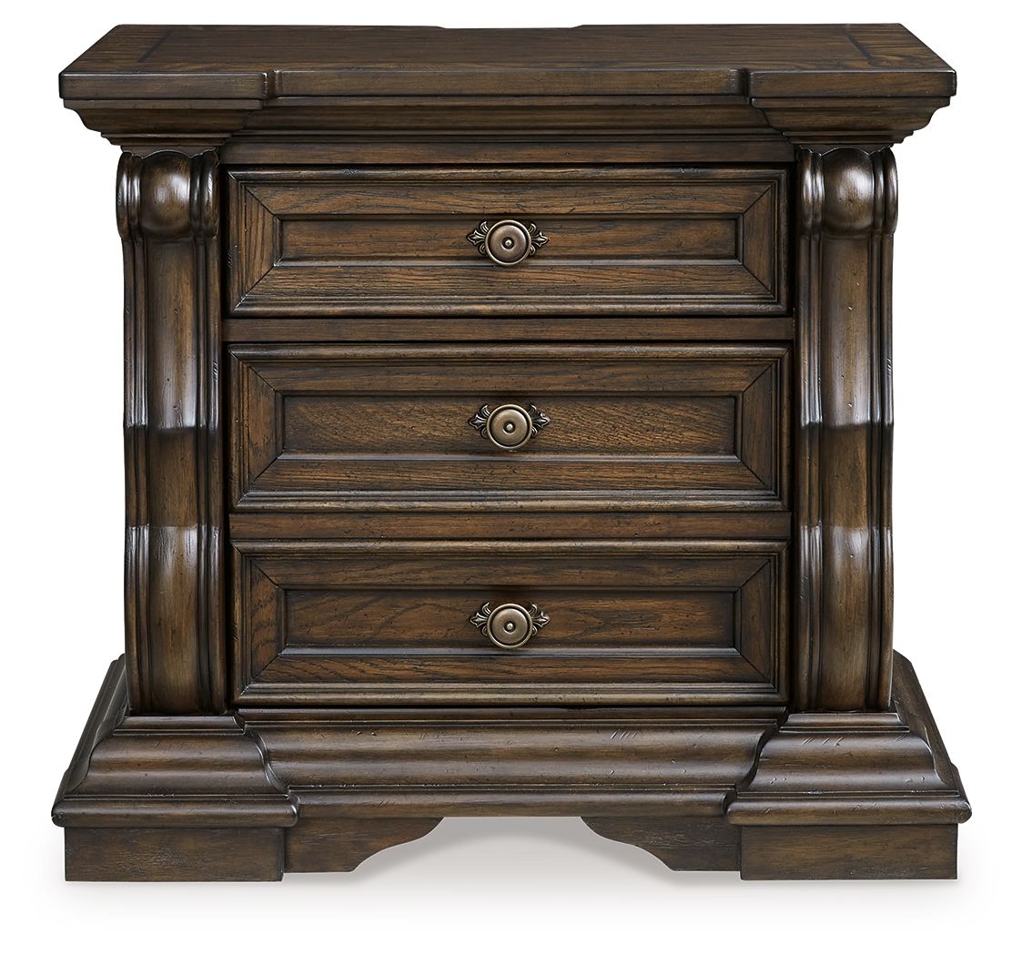 Maylee - Three Drawer Night Stand - Dark Brown by Ashley – view 4