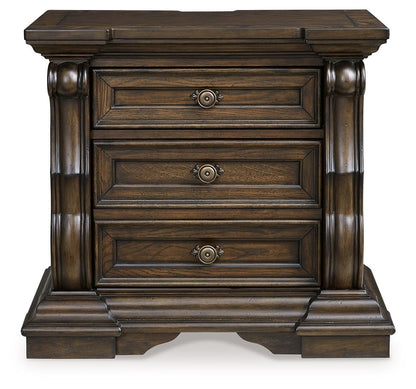 Maylee - Three Drawer Night Stand - Dark Brown by Ashley – view 4