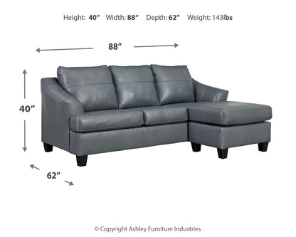 Genoa - Sofa Chaise - Steel by Ashley – view 4