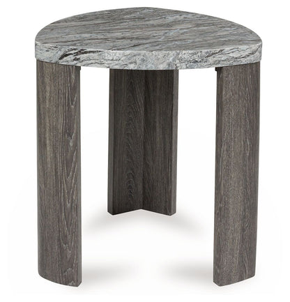 Surmour - Triangle End Table - Gray / Brown by Ashley – view 4