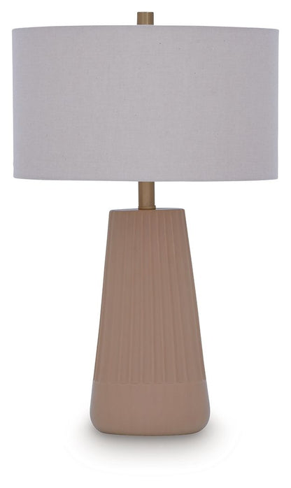 Dellner - Ceramic Table Lamp - Mocha by Ashley – Table Lamps