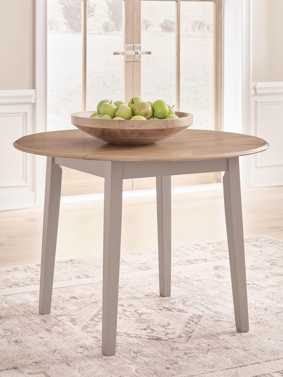 Harperfeld - Round Dining Room Drop Leaf Table - Natural / Gray by Ashley – view 4