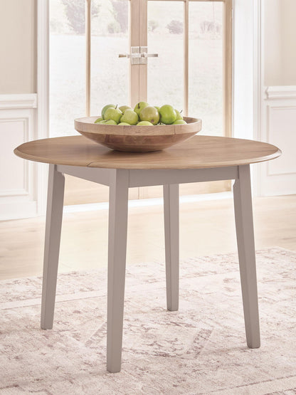 Harperfeld - Round Dining Room Drop Leaf Table - Natural / Gray by Ashley – view 4