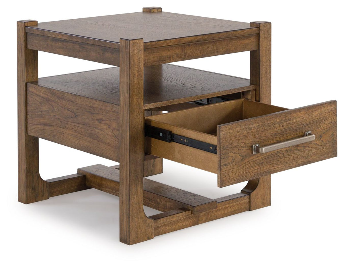 Cabalynn - Square End Table - Light Brown by Ashley – view 4