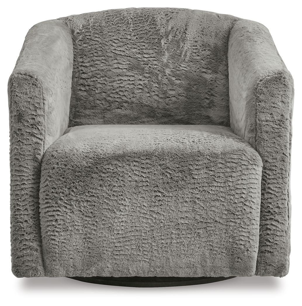 Bramner - Swivel Accent Chair - Charcoal by Ashley – view 4