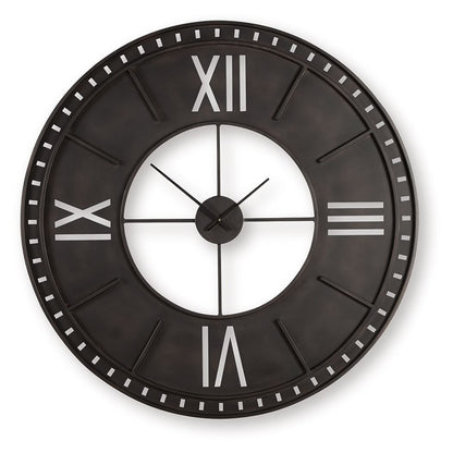 Lytle - Wall Clock - Antique Brown by Ashley – Wall Clocks