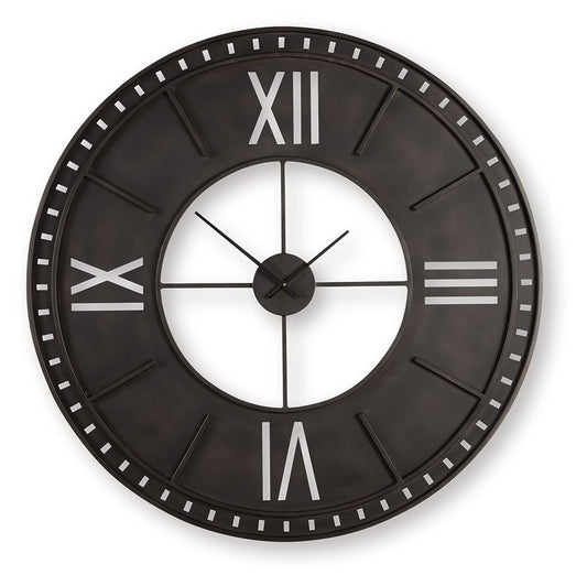 Lytle - Wall Clock - Antique Brown by Ashley – Wall Clocks