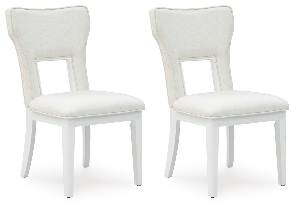 Chalanna - Dining Upholstered Side Chair (Set of 2) - White by Ashley – Chair Sets