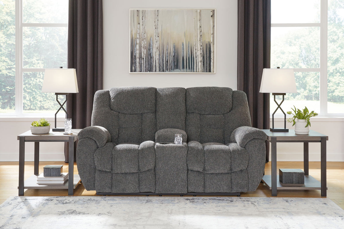 Foreside - Dbl Reclining Loveseat with Console - Charcoal by Ashley – view 4